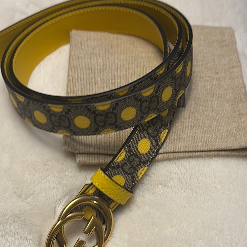 Gucci Yellow Leather Belt